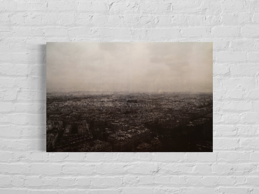 Paris France cityscape contemporary mixed media art