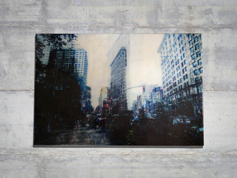 New York cityscape contemporary mixed media art